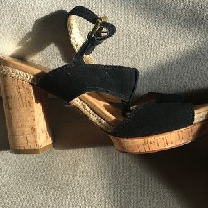 Coach Black Suede platform sandals